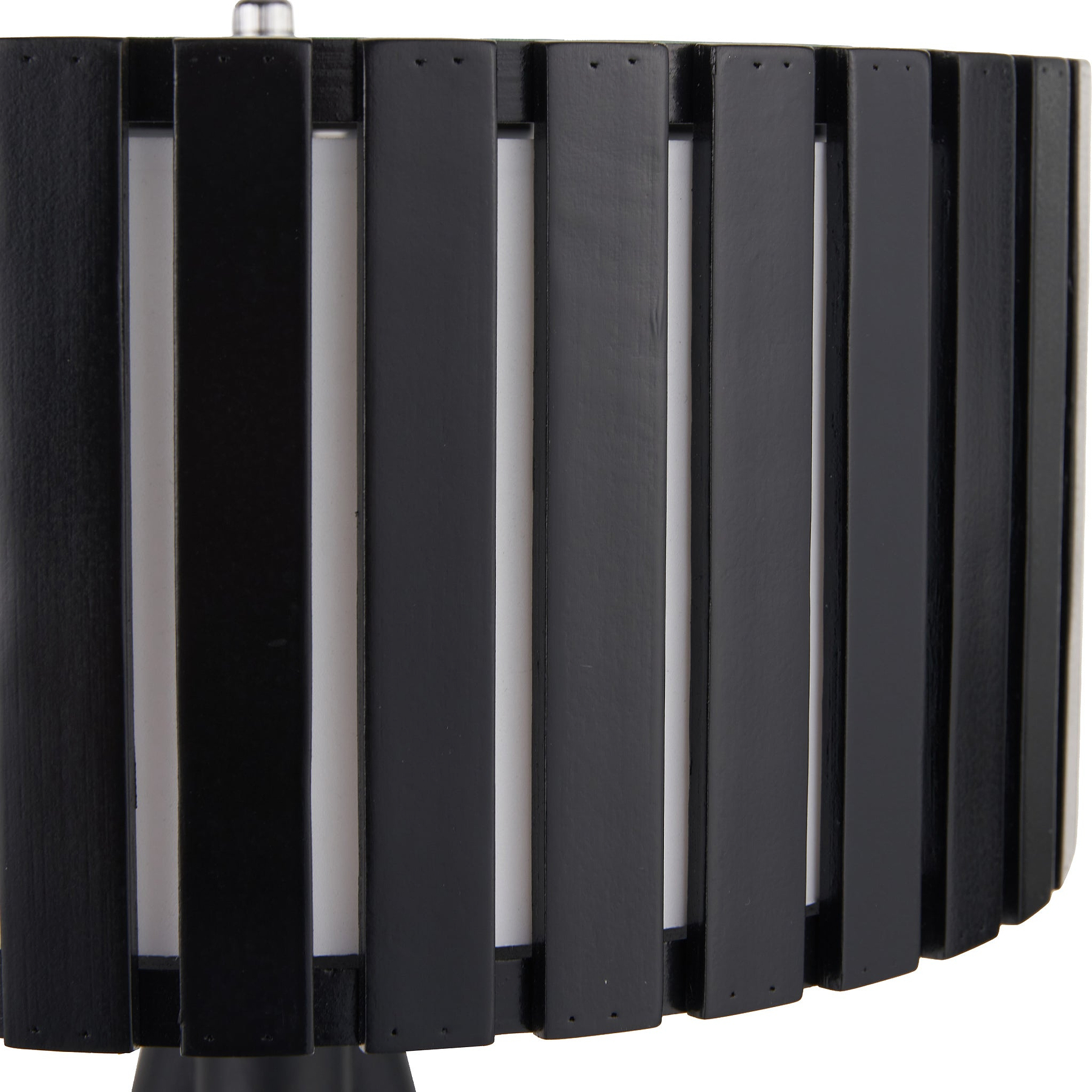 Rabanne Slatted Black Wood Tripod Table Lamp