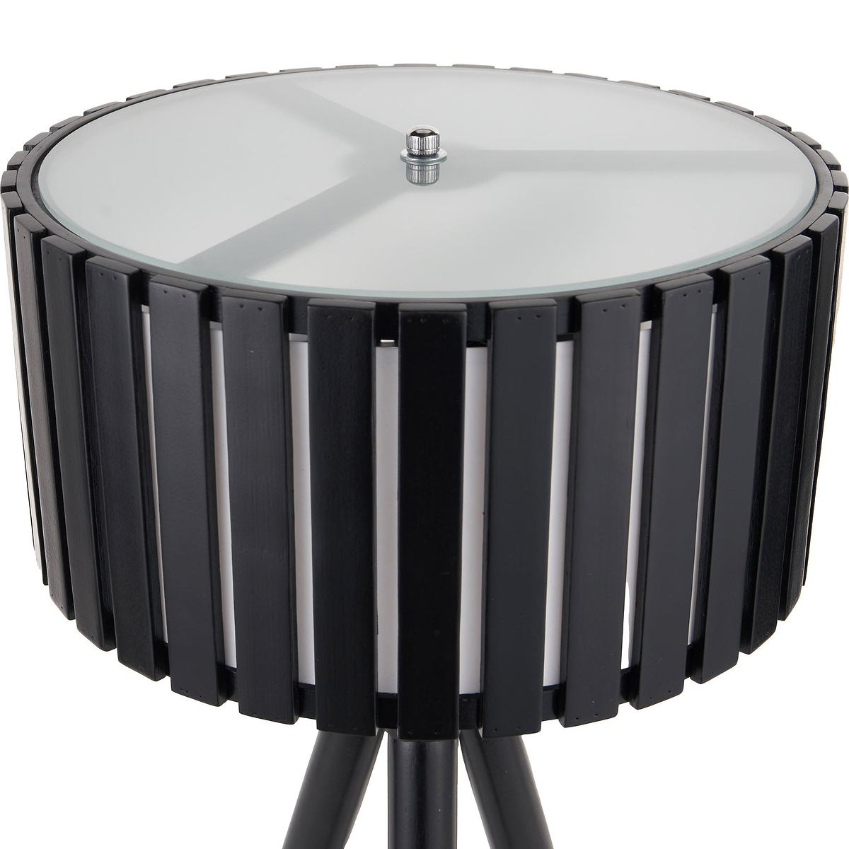 Rabanne Slatted Black Wood Tripod Table Lamp
