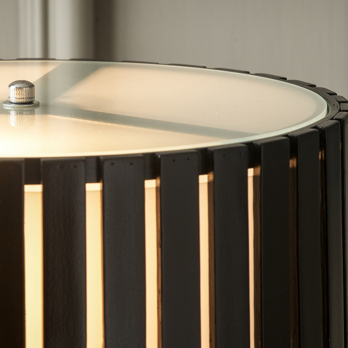 Rabanne Slatted Black Wood Tripod Table Lamp