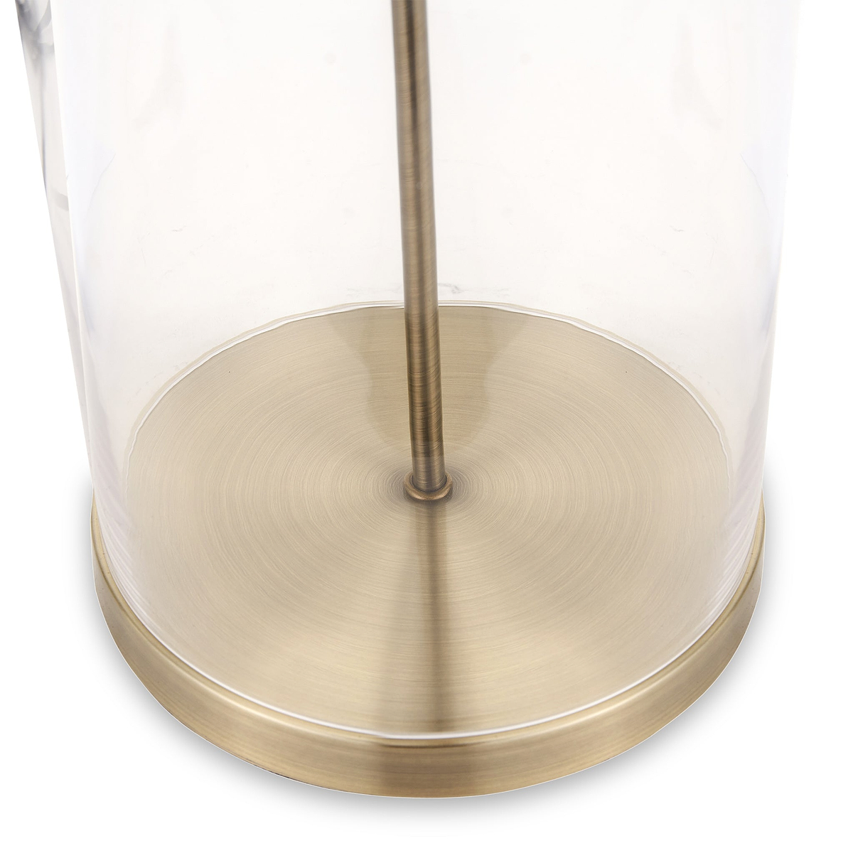 Cloche Clear Glass and Antique Brass Table Lamp