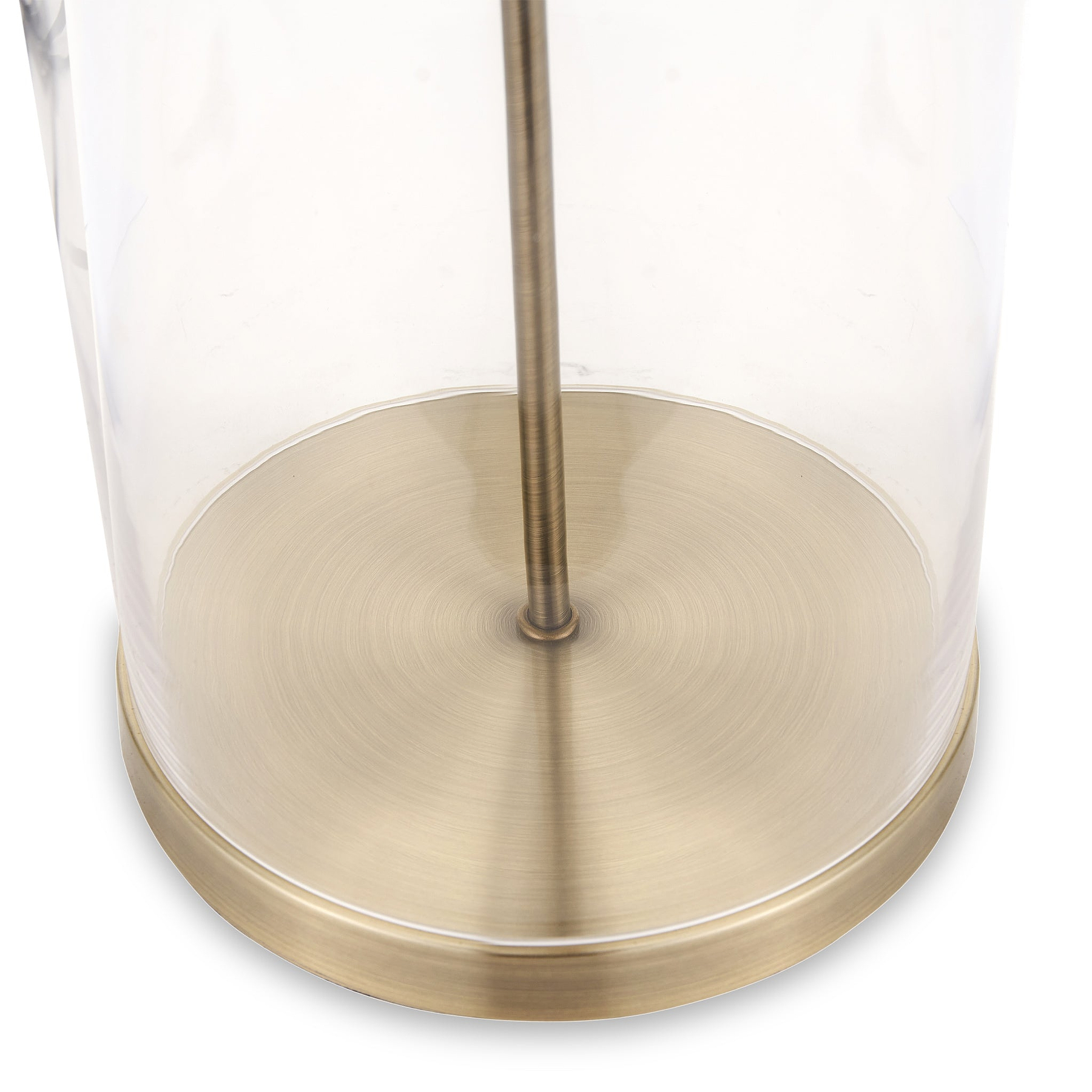 Cloche Clear Glass and Antique Brass Table Lamp