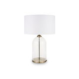 Cloche Clear Glass and Antique Brass Table Lamp from Roseland Furniture