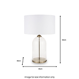 Cloche Clear Glass and Antique Brass Table Lamp
