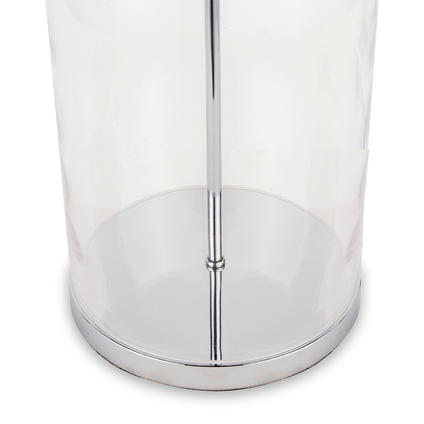 Cloche Clear Glass and Silver Table Lamp