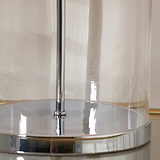 Cloche Clear Glass and Silver Table Lamp