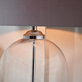 Cloche Clear Glass and Silver Table Lamp