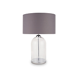 Cloche Clear Glass and Silver Table Lamp from Roseland Furniture