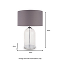 Cloche Clear Glass and Silver Table Lamp