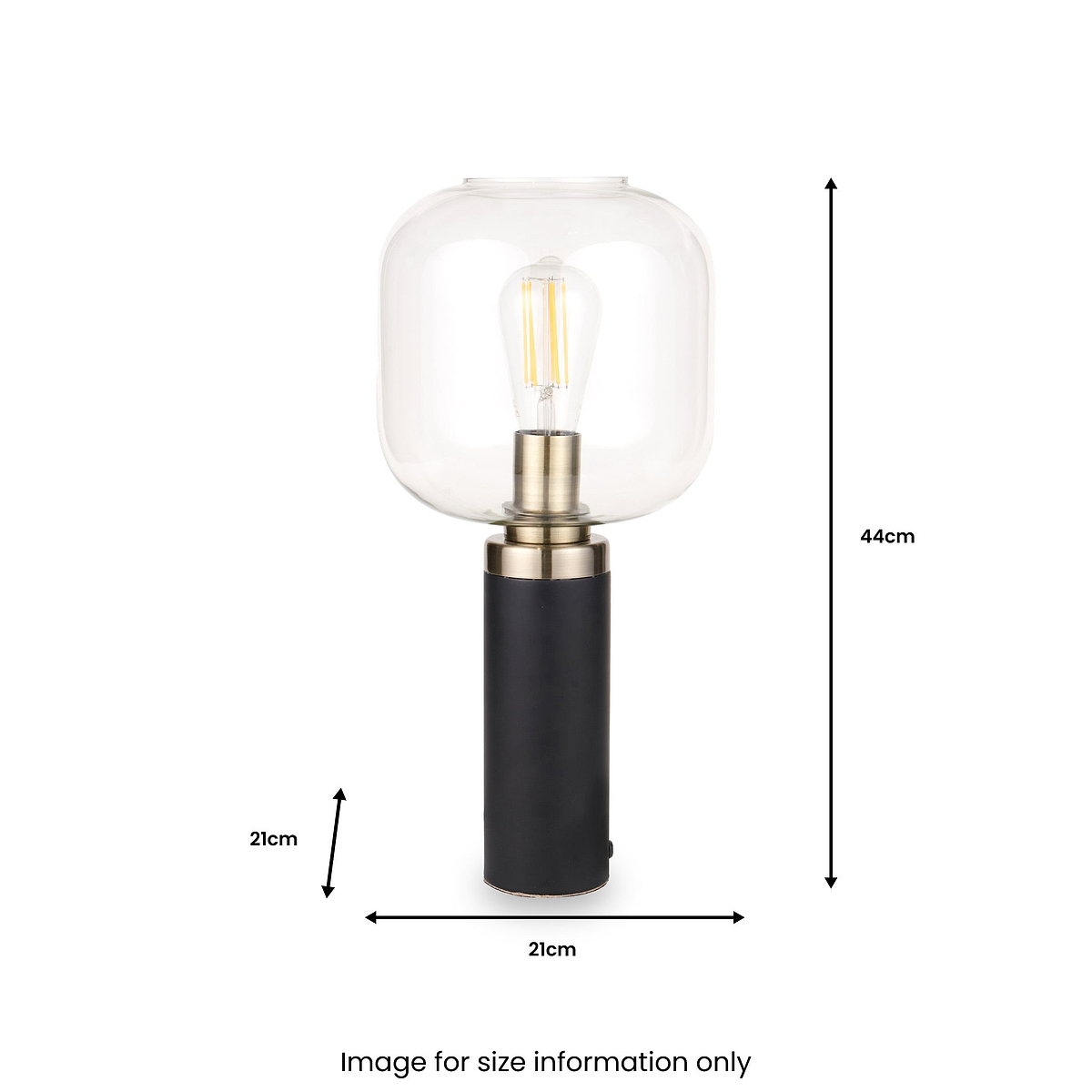 Florence Black Metal & Glass Table Lamp