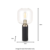 Florence Black Metal & Glass Table Lamp