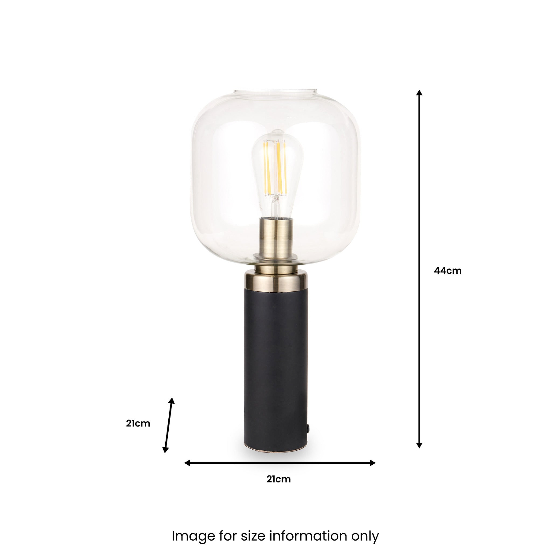 Florence Black Metal & Glass Table Lamp