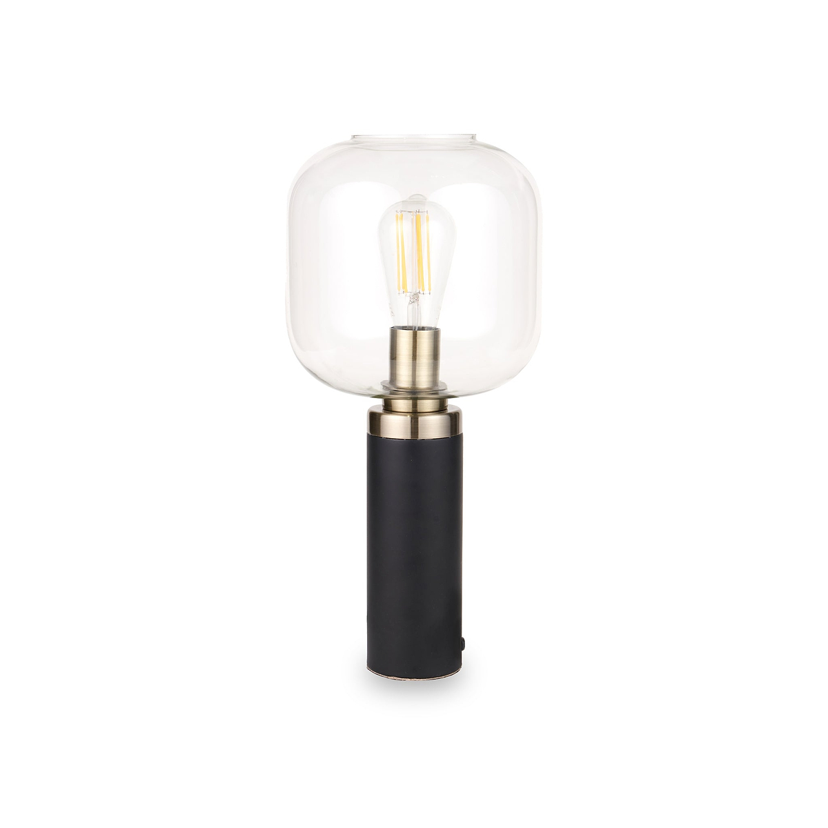 Florence Black Metal & Glass Table Lamp from Roseland Furniture