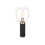 Florence Black Metal & Glass Table Lamp from Roseland Furniture