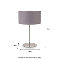 Elin Brushed Silver & Steel Grey Table Lamp