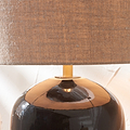 Lotta Black and Natural Stoneware Table Lamp from Roseland Furniture
