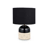 Lotta Black and Natural Stoneware Table Lamp from Roseland Furniture