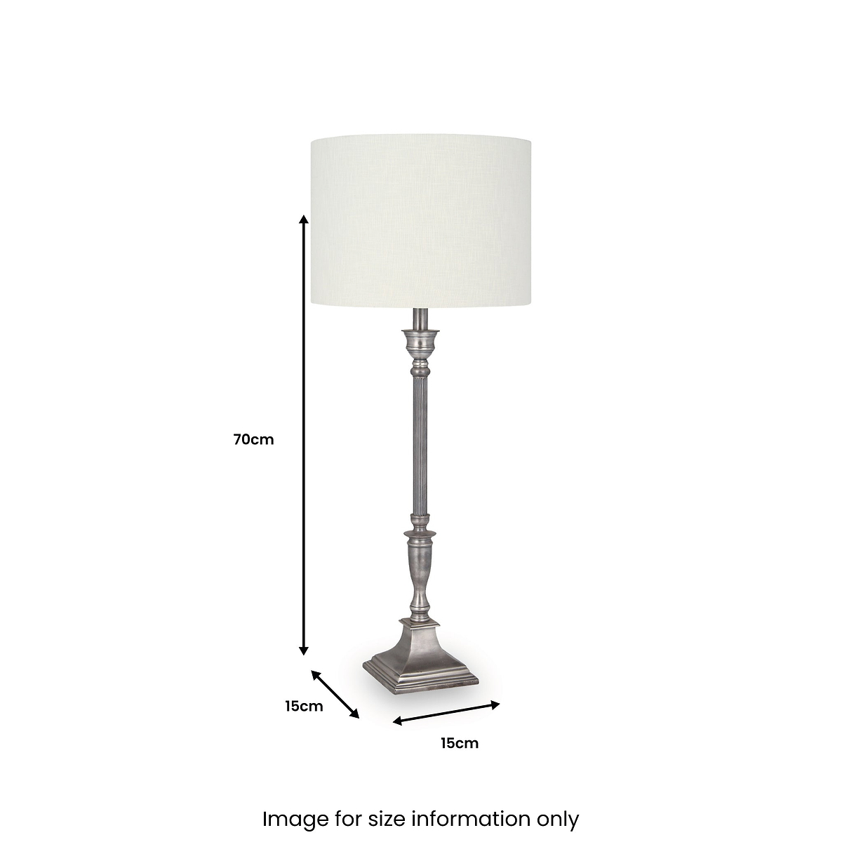 Canterbury Antique Silver Metal Table Lamp from Roseland Furniture