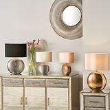 Mabel Bronze Dot Textured Ceramic Table Lamp from Roseland Furniture for living room