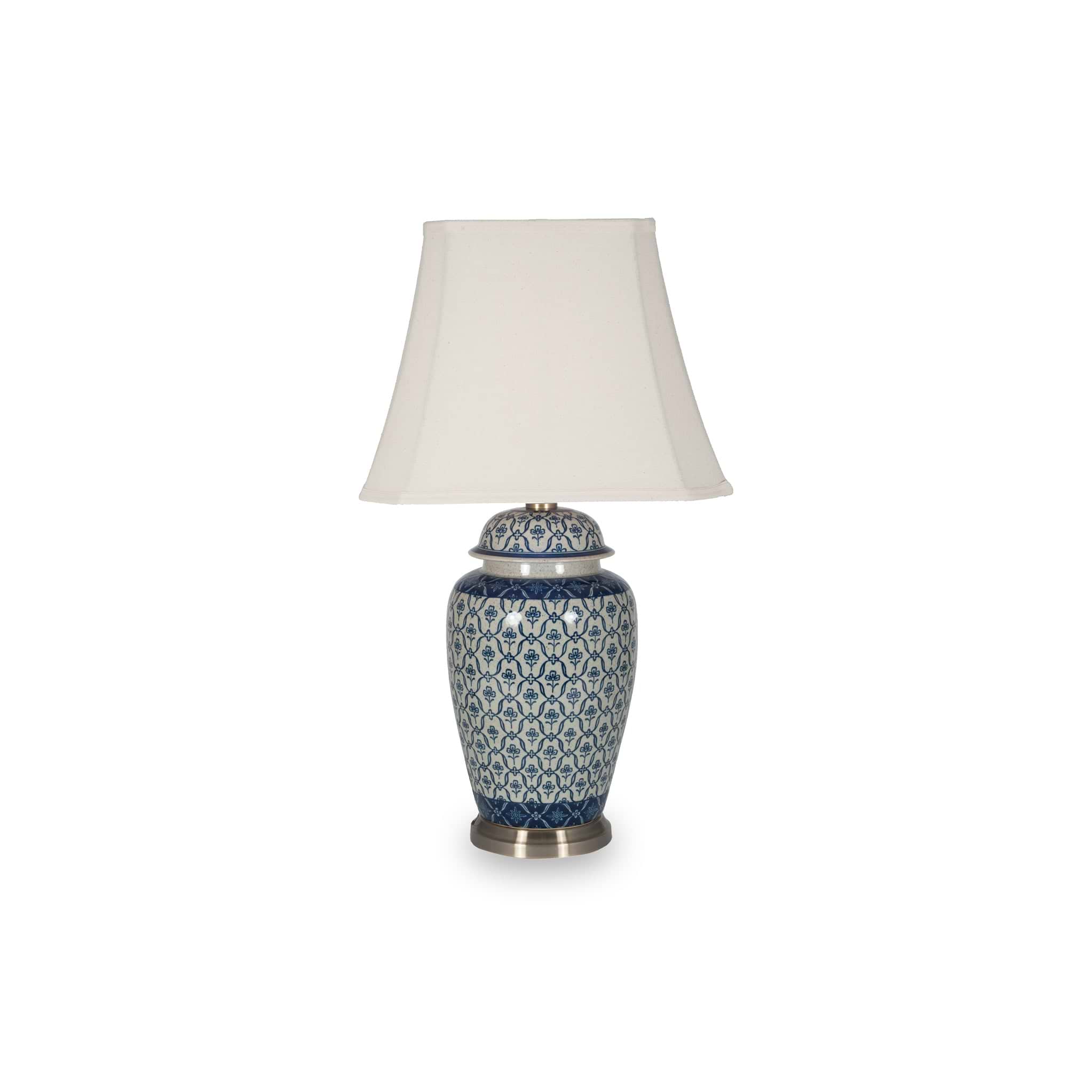 Chika Blue and White Ceramic Ginger Jar Table Lamp from Roseland Furniture