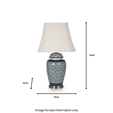 Chika Blue and White Ceramic Ginger Jar Table Lamp