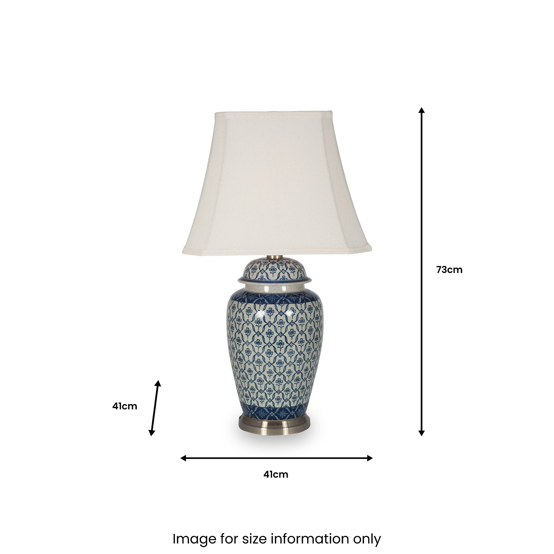 Chika Blue and White Ceramic Ginger Jar Table Lamp