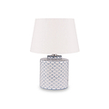Demetri Grey and Blue Detail Ceramic Table Lamp from Roseland Furniture