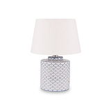 Demetri Grey and Blue Detail Ceramic Table Lamp from Roseland Furniture