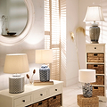 Demetri Grey and Blue Detail Ceramic Table Lamp