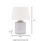 Demetri Grey and Blue Detail Ceramic Table Lamp from Roseland Furniture