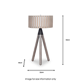 Rabanne Slatted Antique Wood Tripod Table Lamp from Roseland Furniture