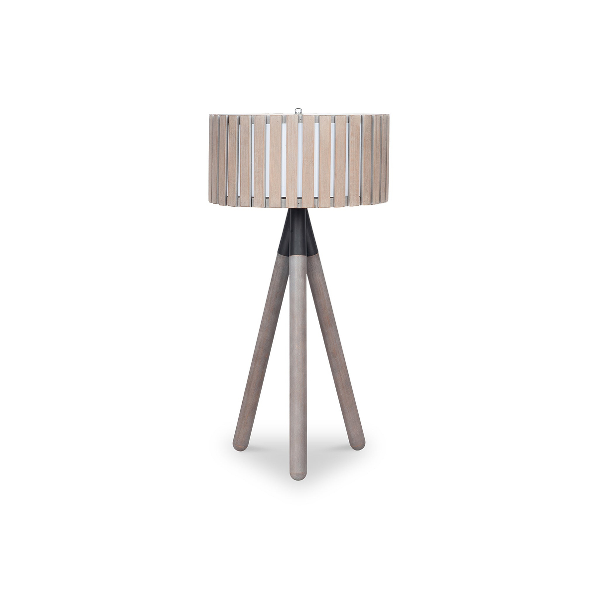 Rabanne Slatted Antique Wood Tripod Table Lamp