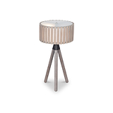 Rabanne Slatted Antique Wood Tripod Table Lamp
