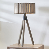 Rabanne Slatted Antique Wood Tripod Table Lamp