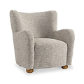 Haworth Curved Boucle Accent Chair Natural from Roseland Furniture