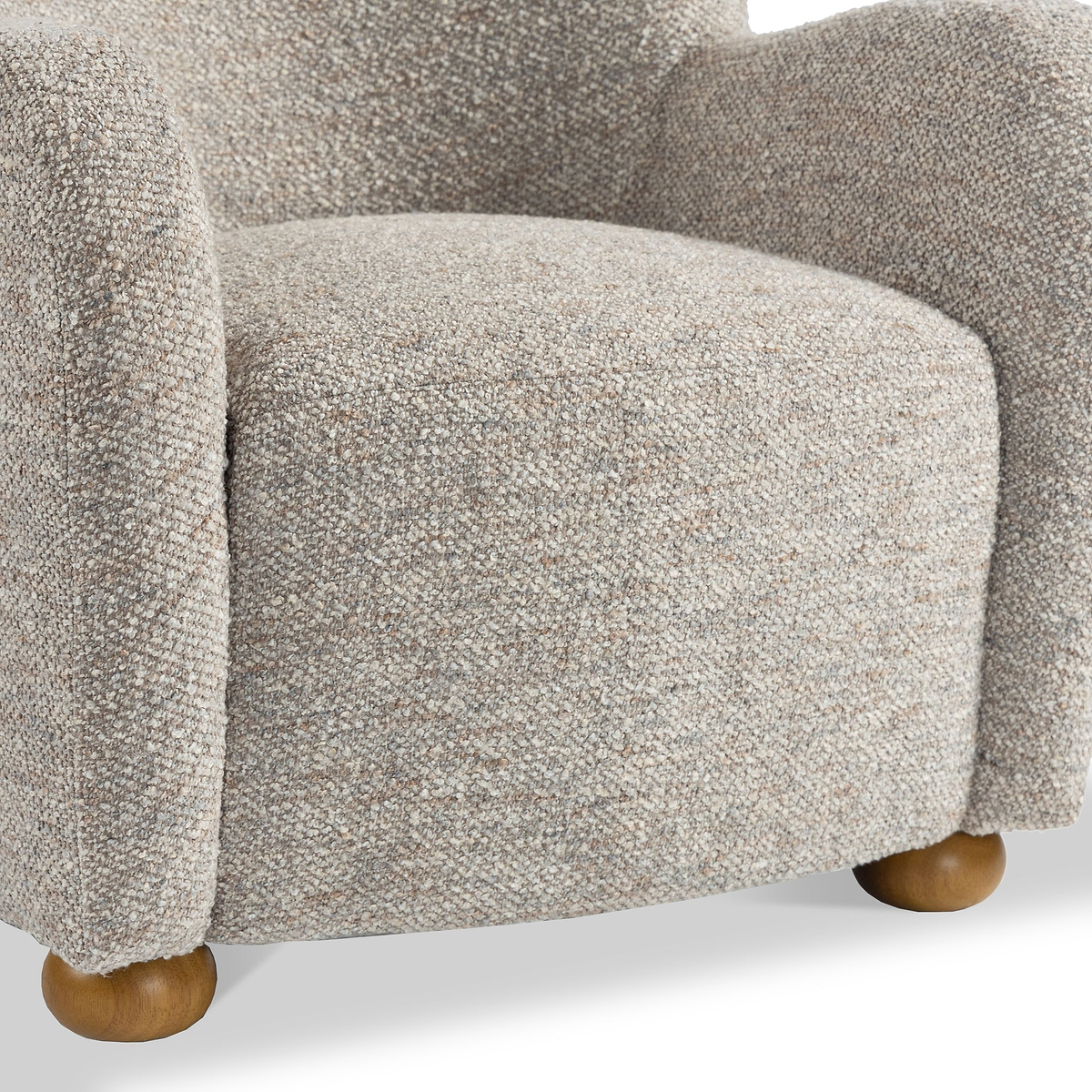 Haworth Curved Boucle Accent Chair Natural from Roseland Furniture