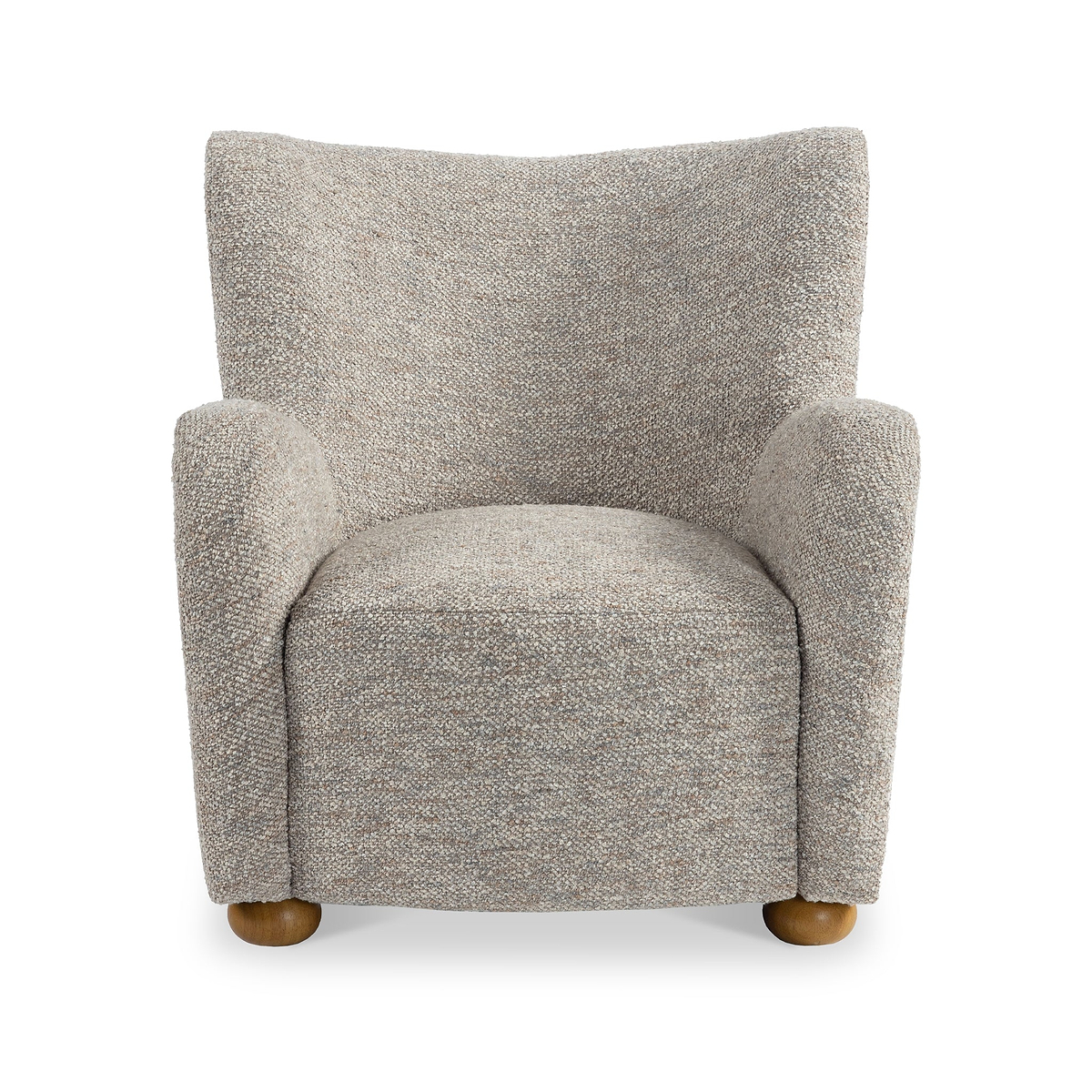 Haworth Curved Boucle Accent Chair Natural from Roseland Furniture