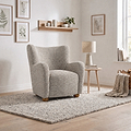 Haworth Curved Boucle Accent Chair Natural from Roseland Furniture