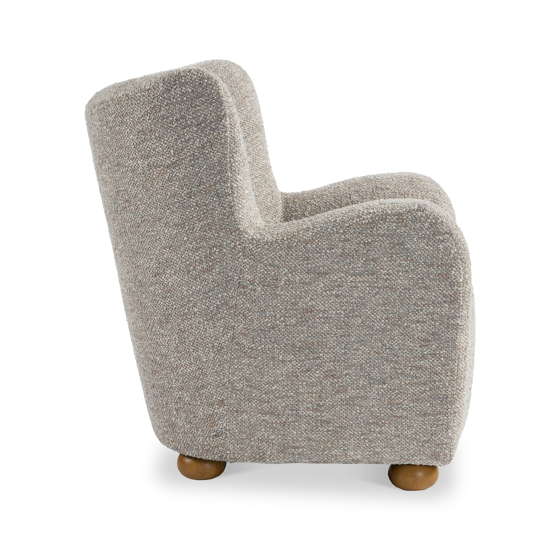 Haworth Curved Boucle Accent Chair Natural from Roseland Furniture