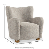 Haworth Curved Boucle Accent Chair Natural from Roseland Furniture