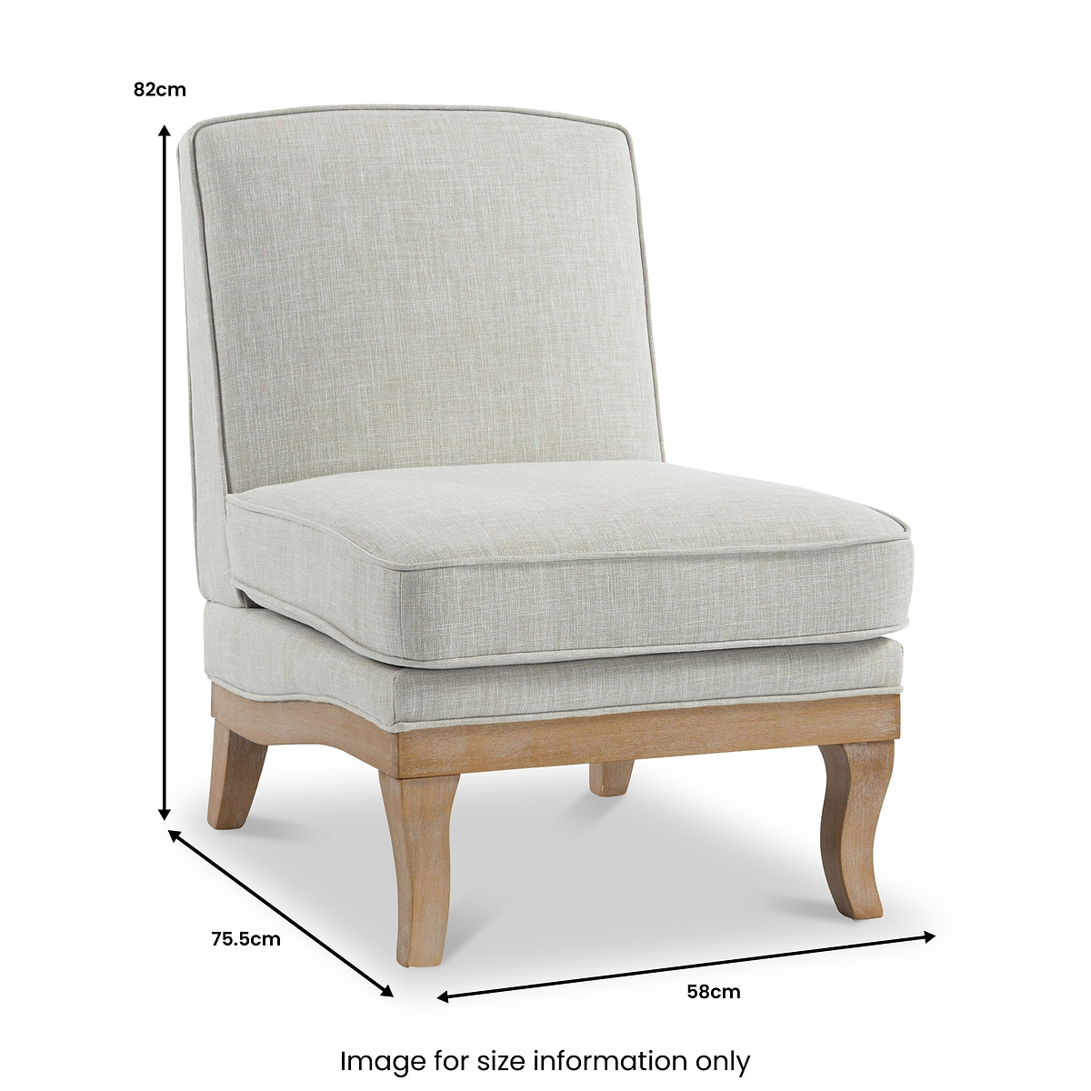 Sandringham Armless Accent Chair Cream from Roseland Furniture