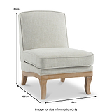 Sandringham Armless Accent Chair Cream from Roseland Furniture