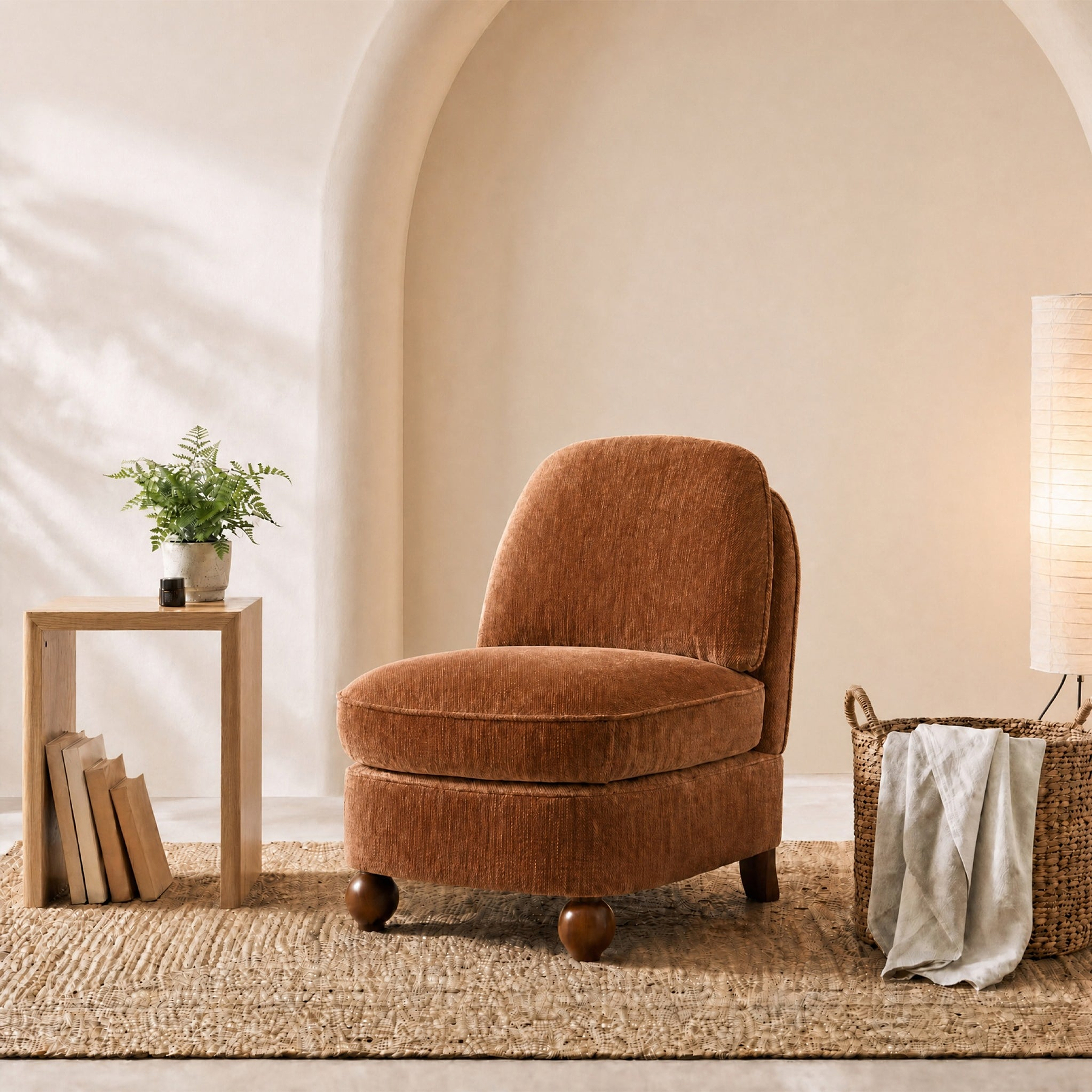 Airedale Chenille Accent Chair Toffee from Roseland Furniture
