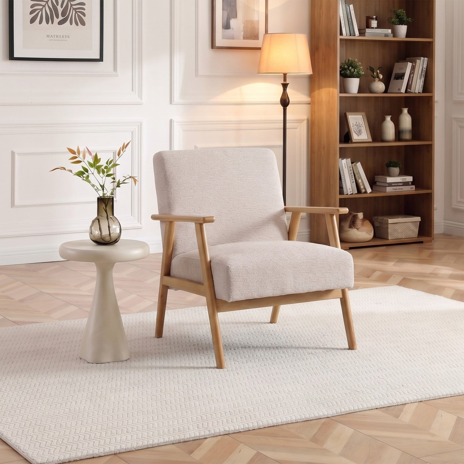 Helmsley Chenille Accent Chair Natural from Roseland Furniture