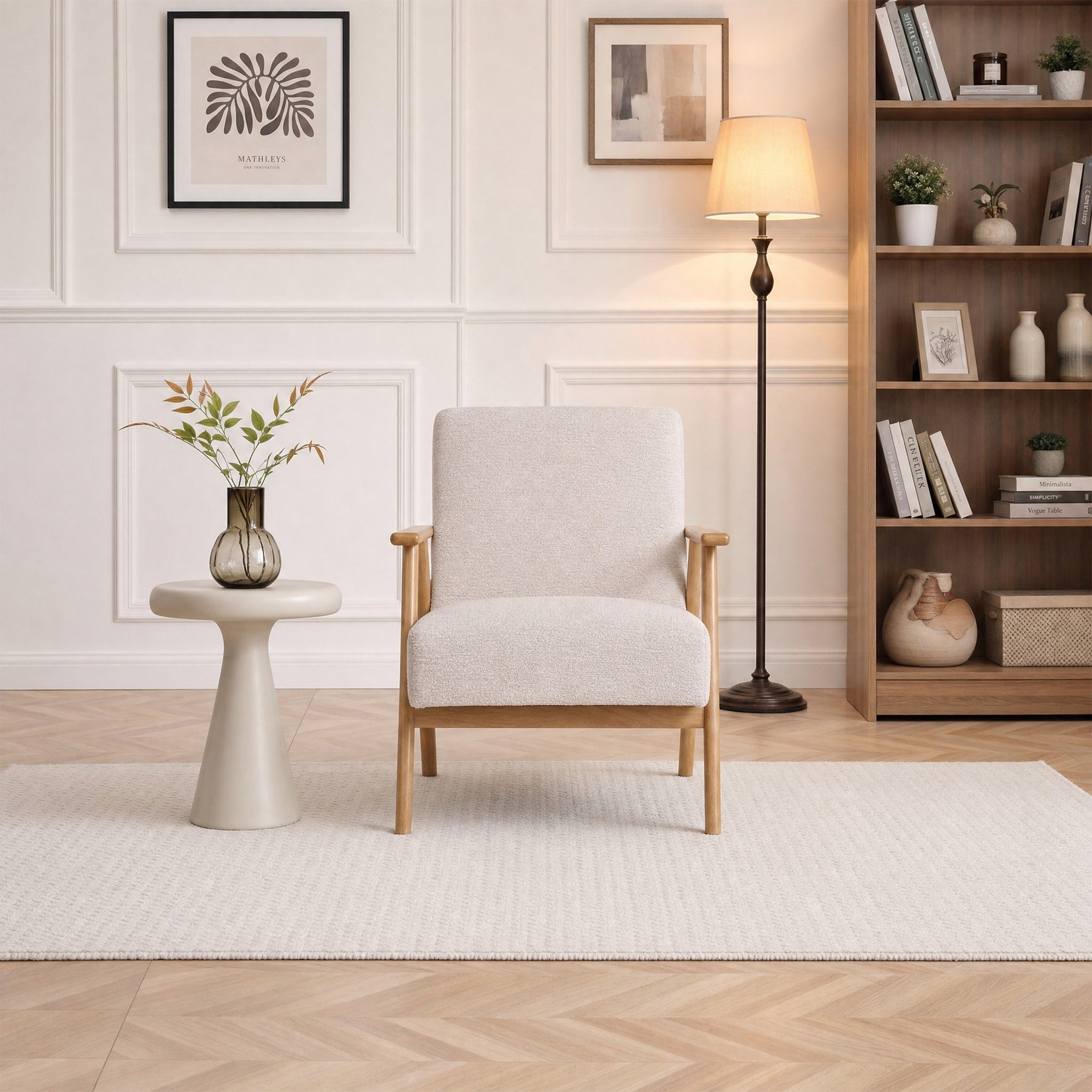 Helmsley Chenille Accent Chair Natural from Roseland Furniture