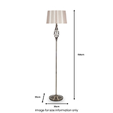 Jenna Antique Brass Metal Twist Detail Floor Lamp from Roseland Furniture