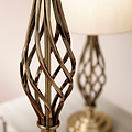 Jenna Antique Brass Metal Twist Detail Floor Lamp