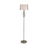 Jenna Antique Brass Metal Twist Detail Floor Lamp from Roseland Furniture