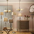 Jenna Antique Brass Metal Twist Detail Floor Lamp
