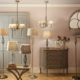 Jenna Antique Brass Metal Twist Detail Floor Lamp
