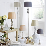 Jenna Antique Brass Metal Twist Detail Floor Lamp